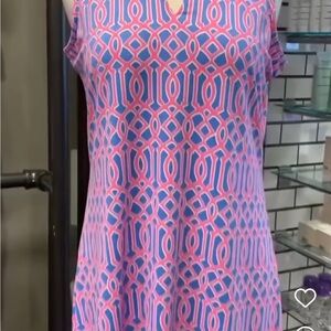 Pink and Blue Geometric Tank Dress